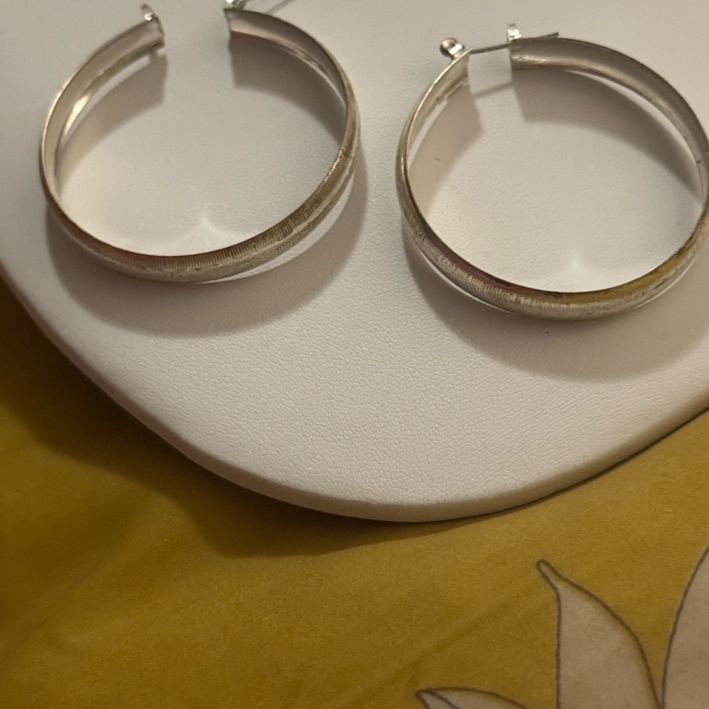 Classic Silver-Tone Hoop Earrings - Women's Jewelry